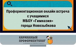 Профориентационная онлайн встреча с учащимися МБОУ «Гимназия» города Новозыбкова Брянской области
